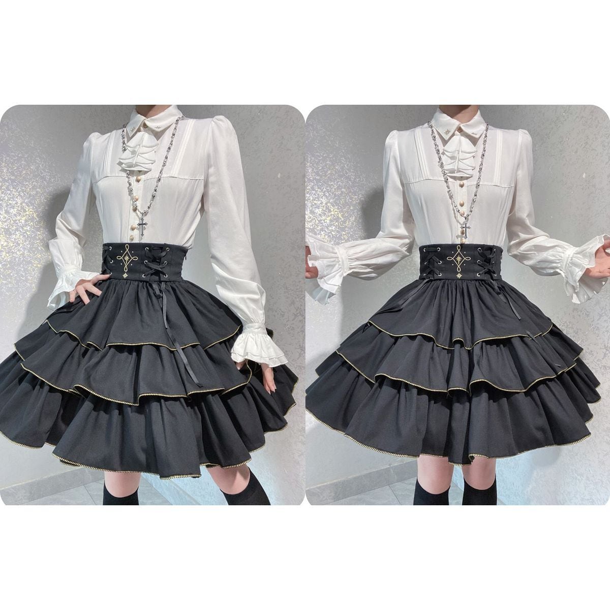 星夜の守護騎士ミリタリーロリィタセットアップ：スカート | Maiden's Rêve