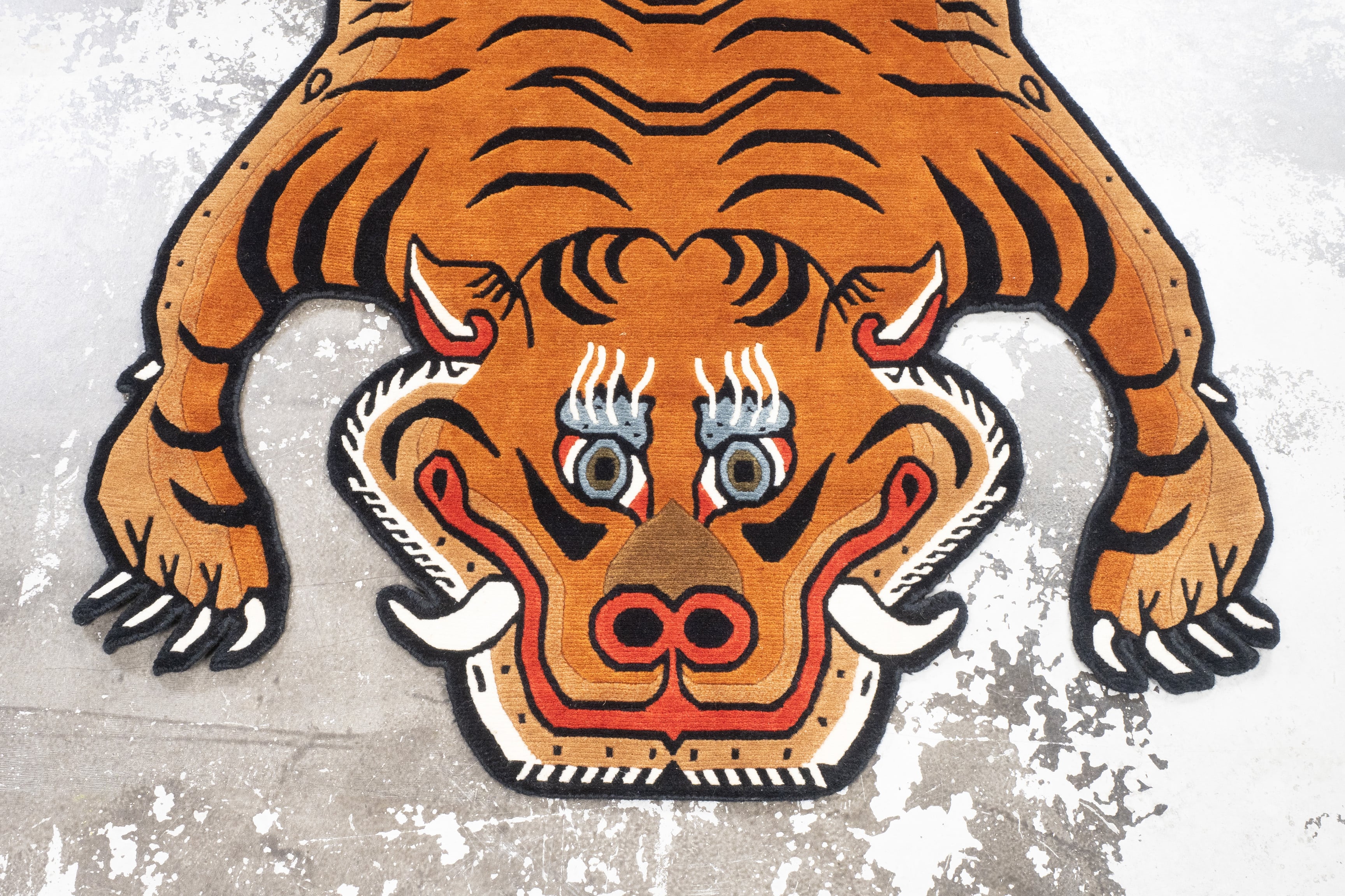 【お値下げ】チベタンタイガーラグ　Lサイズ　ウール　slowtiger Tibetan Tiger Rug 《Lサイズ•プレミアムウール120》チベタンタイガー