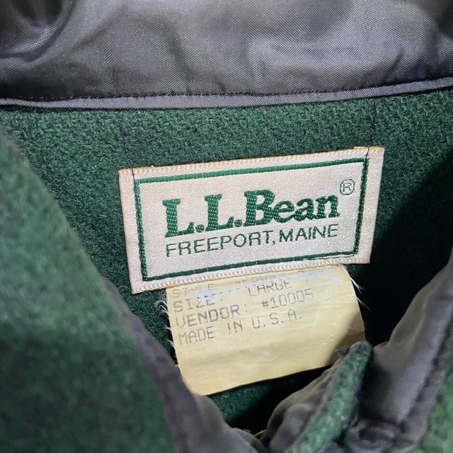 70s 80s USA製 L.L.Bean ウールマッキーノジャケット 緑 L