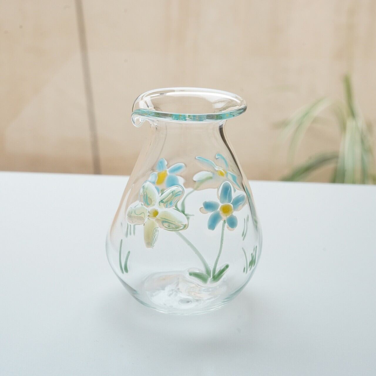 【竹川久仁子】耐熱ガラス ピッチャー 花 T-7-C