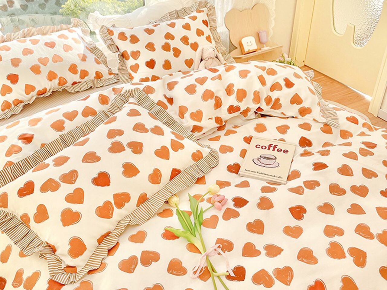 布団カバー シングル 4点セット可愛い 寝具カバーセット 洋式 和式兼用 花柄 掛け布団カバー ボックスシーツ 枕カバー ベッド用 布団用 優しい肌触り 柔らかい 通気性 抗菌 防臭 四季通用 花柄 Xy F036 Dreamhomes