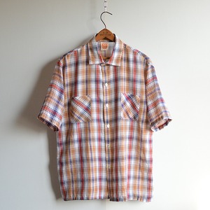 60s 70s 織りチェックボックスシャツ