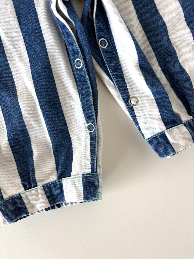 【18m・vintage】OFFSPRING ストライプオーバーオール