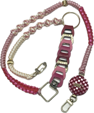 Leather&paracord STRAP【LONG】Amuheart RED&PINK