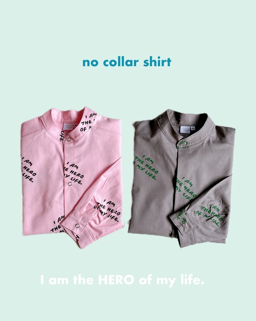 ”HERO”print no collar shirt (110−120sizeのみ)