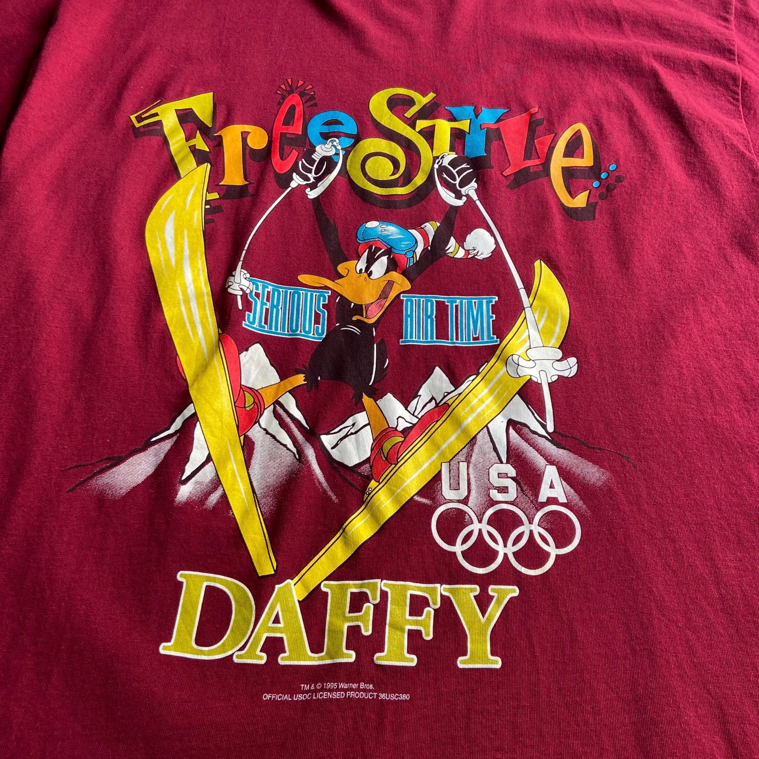 90年代 USA製 ルーニーテューンズ DAFFY ダフィーダック オリンピック キャラクター プリントTシャツ メンズXL 古着 90s  ヴィンテージ ビンテージ LOONEY TUNES レッド 赤 シングルステッチ【Tシャツ】【nw2207 】【23T】【FSS2308-50a】 |  cave ...