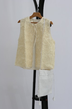 【BUNON】 Hydrangea Gilet / Ecru