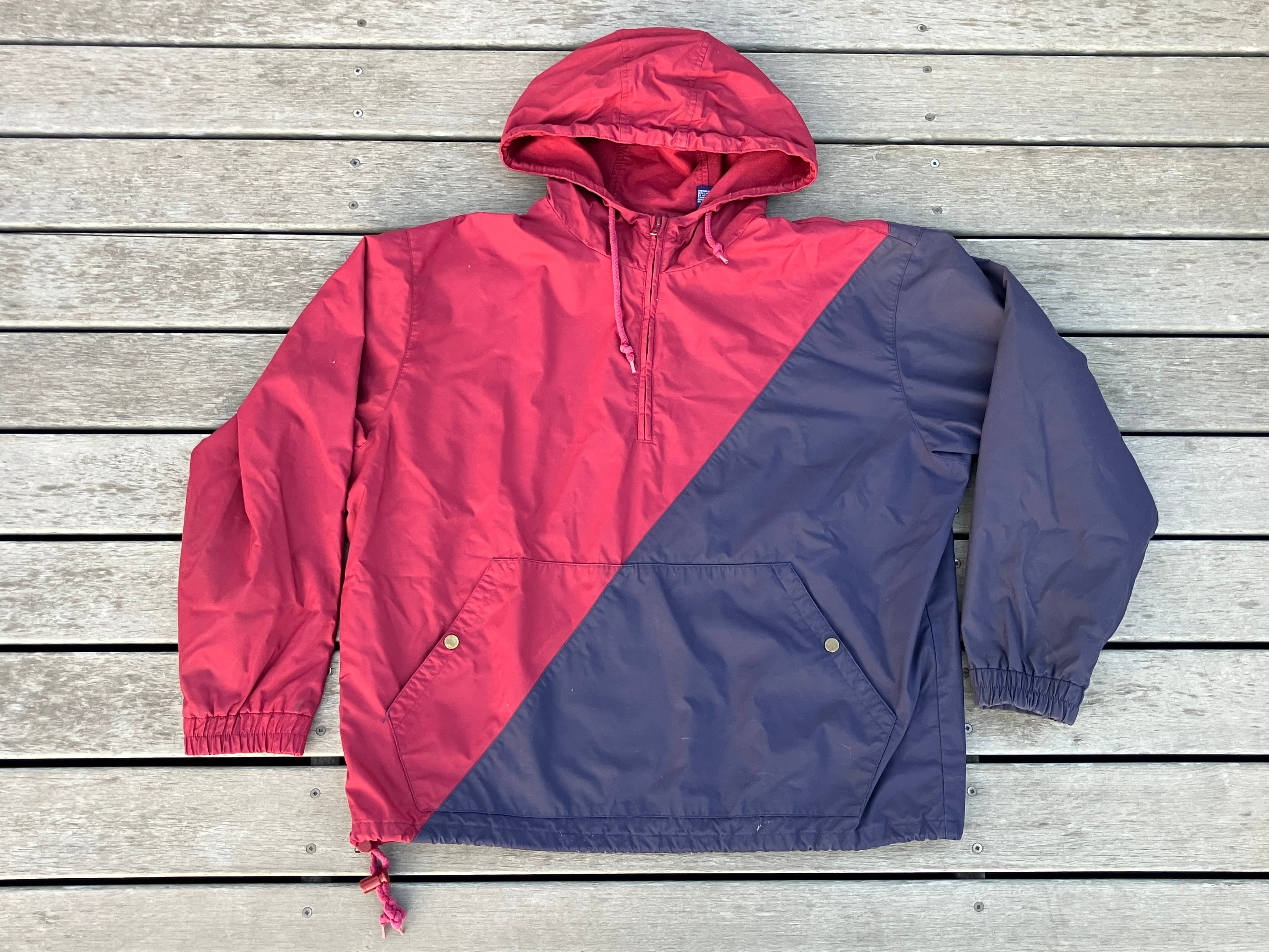 90s OLD GAP NYLON 2TONE ANORAK HOODIE