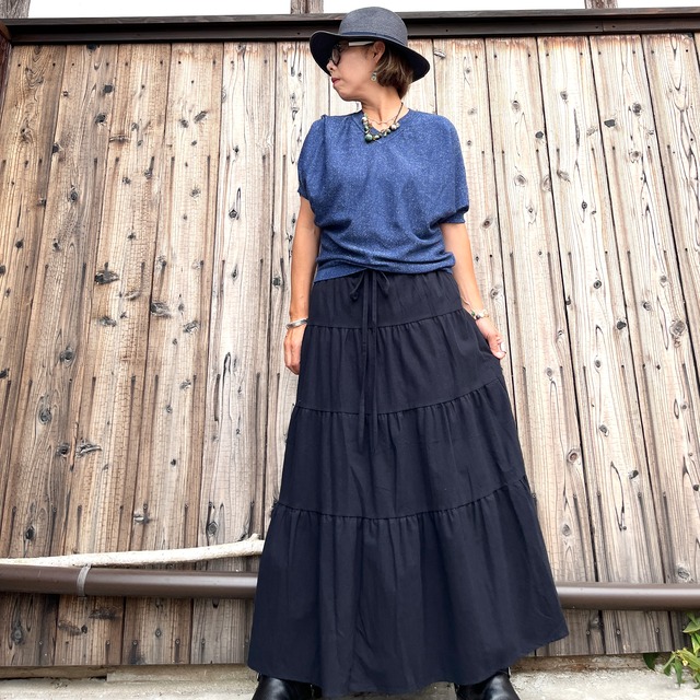 コットンティアードシンプルスカート