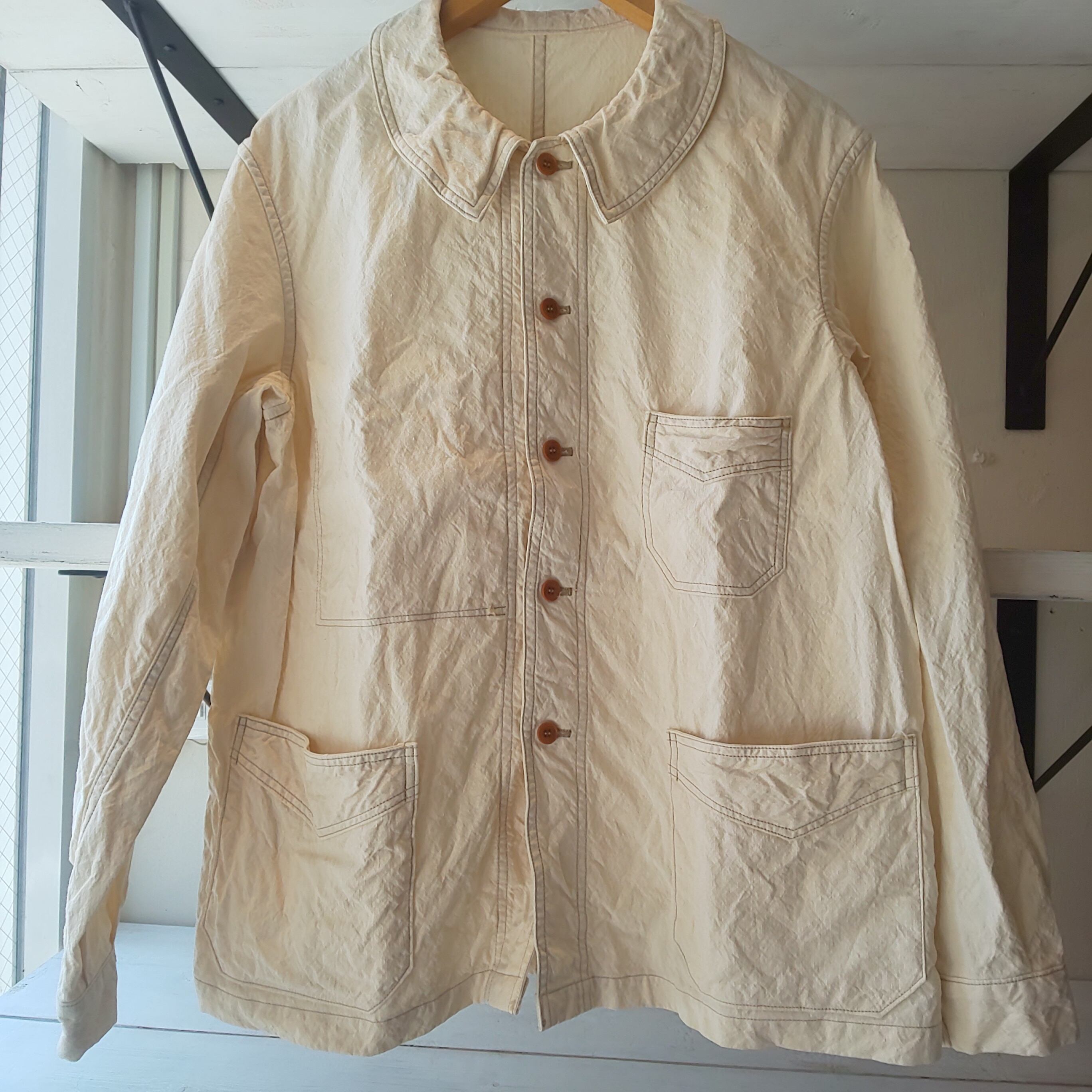 即完売】富山foremostオリジナル 30s フレンチリネンカバーオール 即