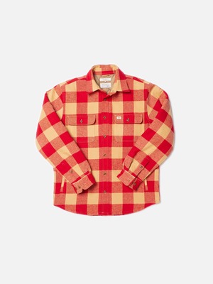 Nudie jeans 2023fall collection Glenn Padded Check Shirt Red チェックジャケット