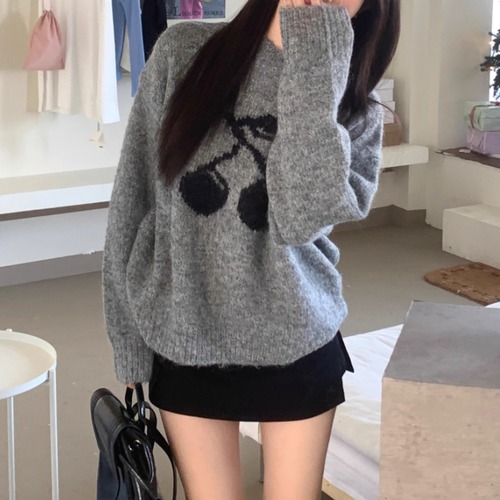 ジャガードチェリーニット ・73586