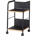 デスクワゴン END-403 ワゴン シンプル ブラック 黒 収納 キャスター キャスター付き 2段 おしゃれ 背板付き 背板 高さ60cm 仕事用 スチール 木製 木 ホワイト 白 コンパクト 書斎 リビング サイド