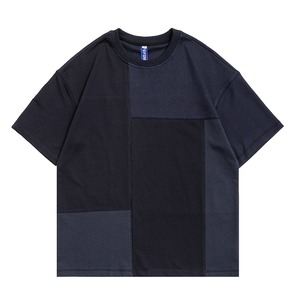 パッチワークデザイン半袖Tシャツ M-2XL