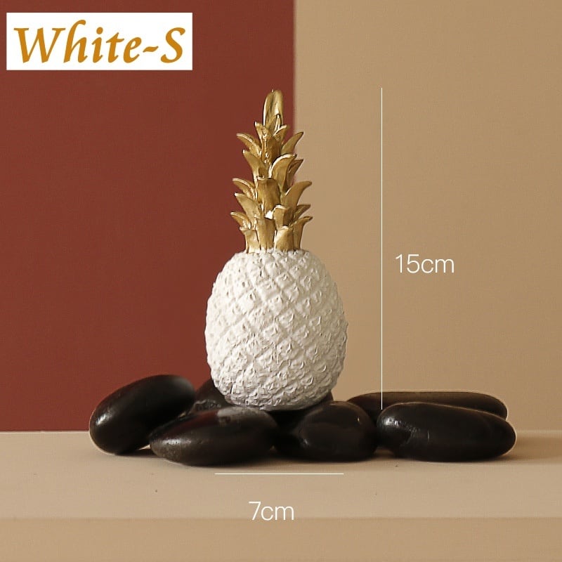 パイナップルのオブジェ 置物 ゴールド ブラック ホワイト | Russel