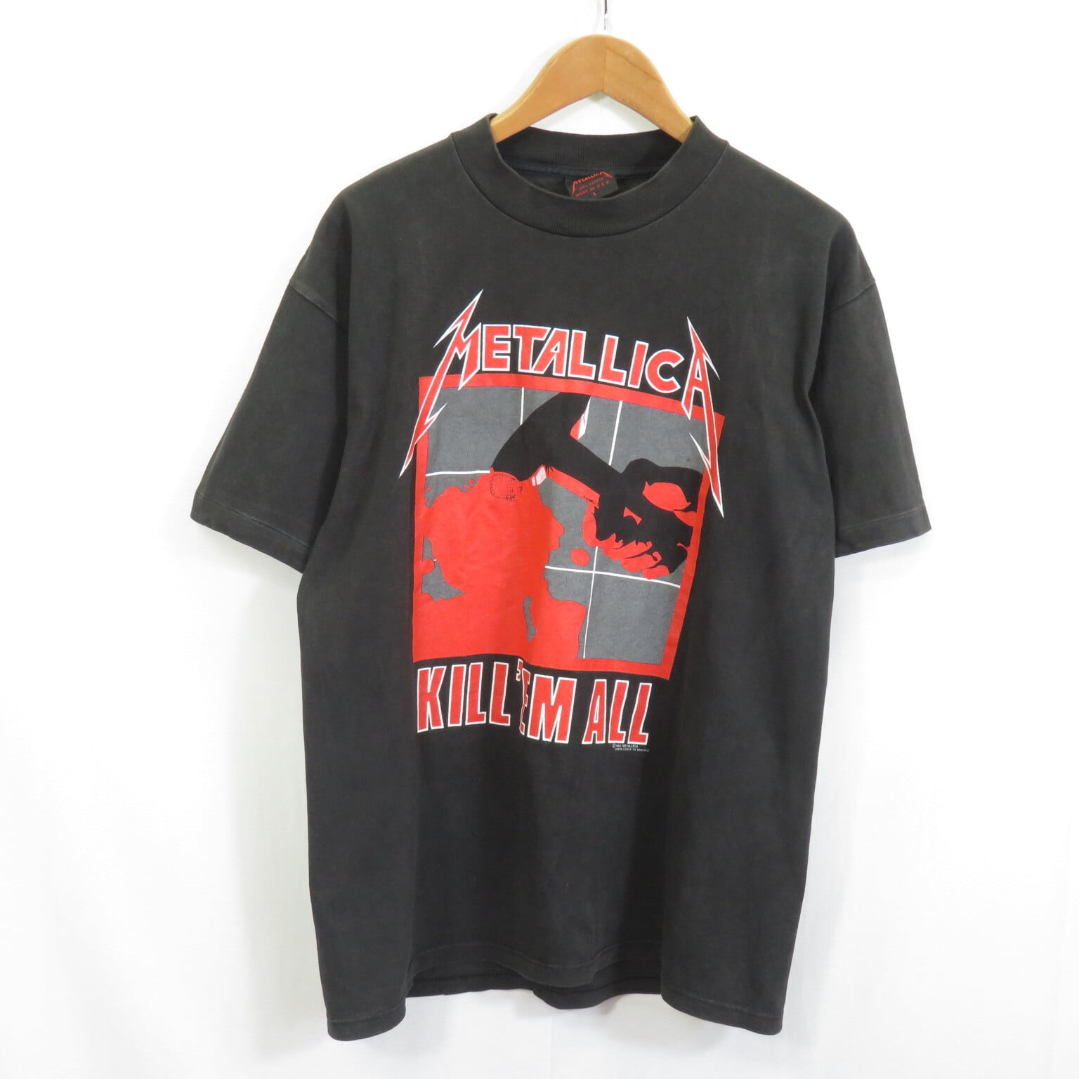 90s METALLICA USA製 Ride The Lightning Kill 'Em All 両面プリント バンド Tシャツ  sizeL/メタリカ ヴィンテージ 古着