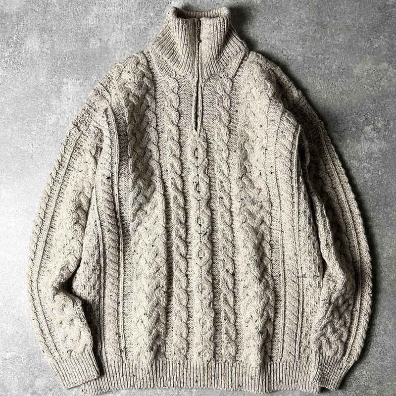 アイルランド製 Carraig Donn ハーフジップ ウール フィッシャーマン