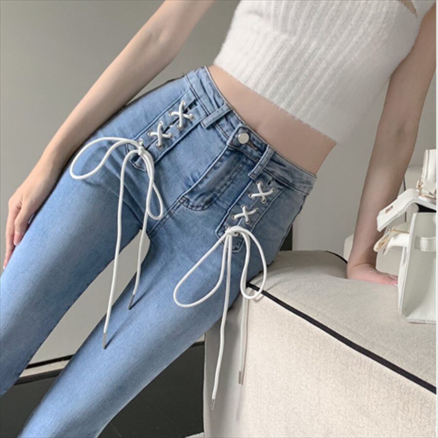 h.ANARCHY 編み上げ スキニーデニム