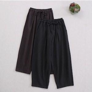 2色/ウエストリボンコットンパンツ ・8768 2色/ウエストリボンコットンパンツ ・8768