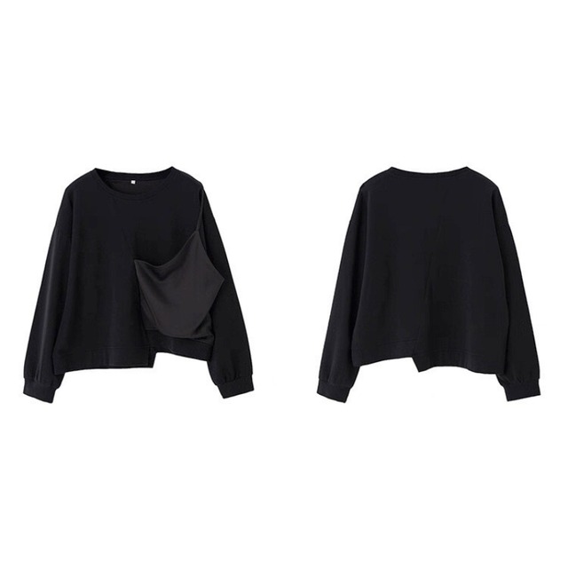 Asymmetric layered detail top C1419