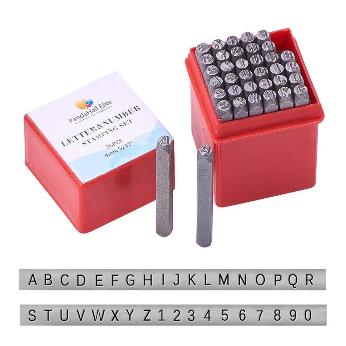 PH PandaHall 打刻印 刻印セット 36個 4mm アルファベット 数字 レザークラフト 銅板 真鍮板 アルミ版 指輪 アクセサリー ...