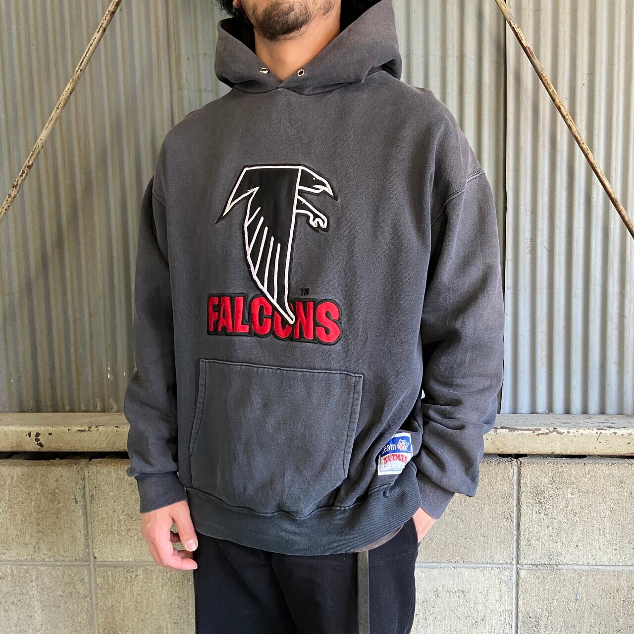 90年代 USA製 NUTMEG ナツメグ NFL FALCONS チームロゴ スウェット 