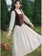 【0089】2sets Vintage Vest Long Sleeve Dress