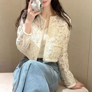 ホワイト レース ジャケット A16