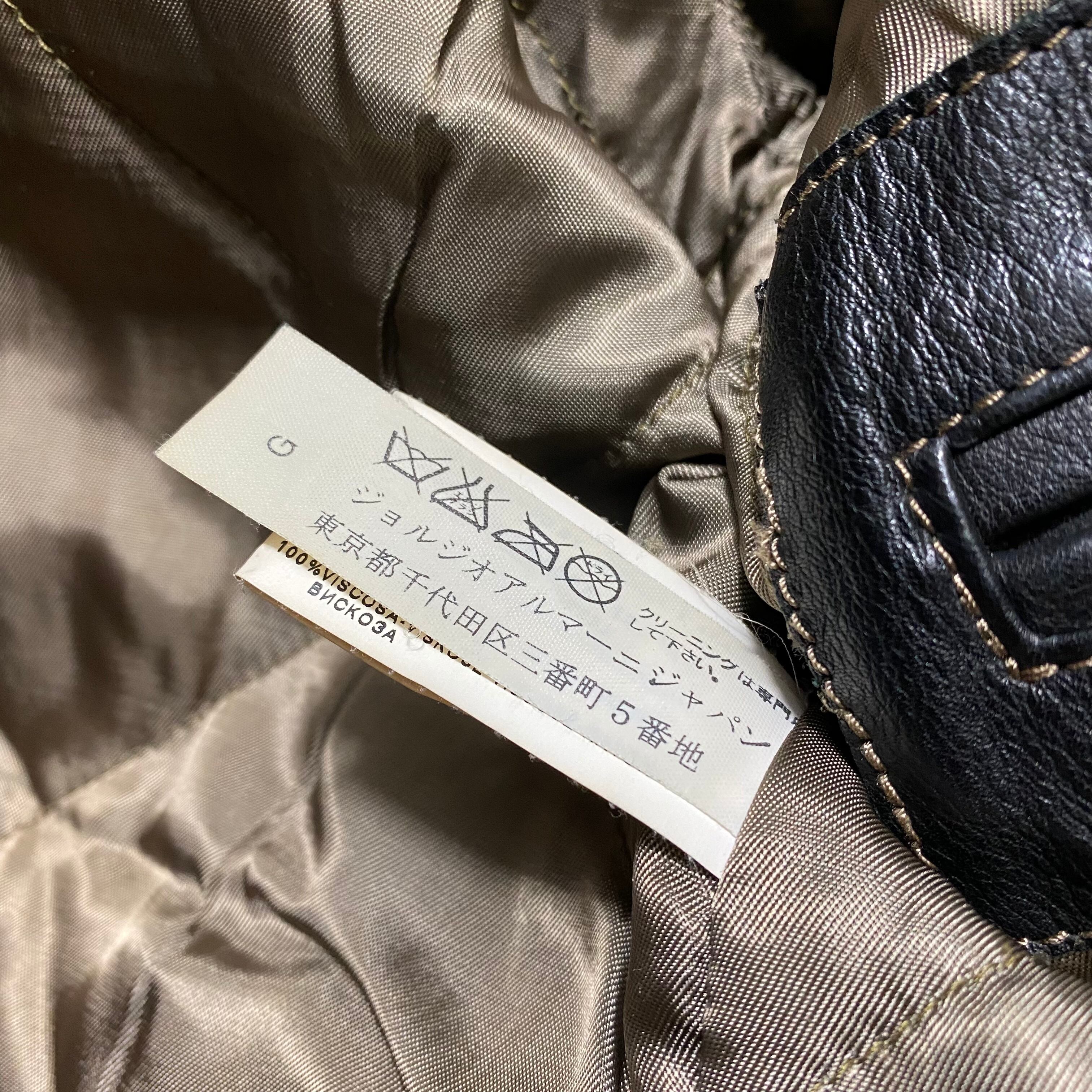 vintage ARMANI JEANS black single leather riders jacket | NOIR ONLINE