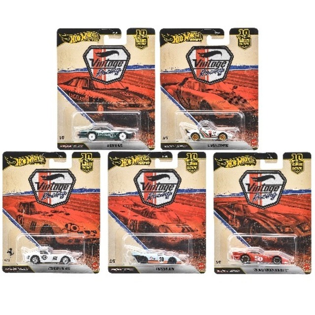 Hot Wheels ホットウィール カーカルチャー ヴィンテージレーシング フェラーリ 250 ランチア ストラトス ポルシェ 917K '76 グリーンウッド コルベット ジャガー XJS 5台セット