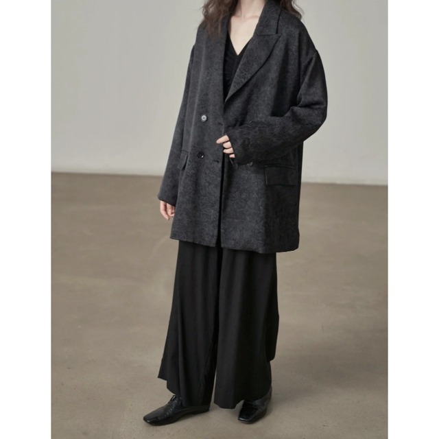 Melt cracked texture oversized jacket C1373