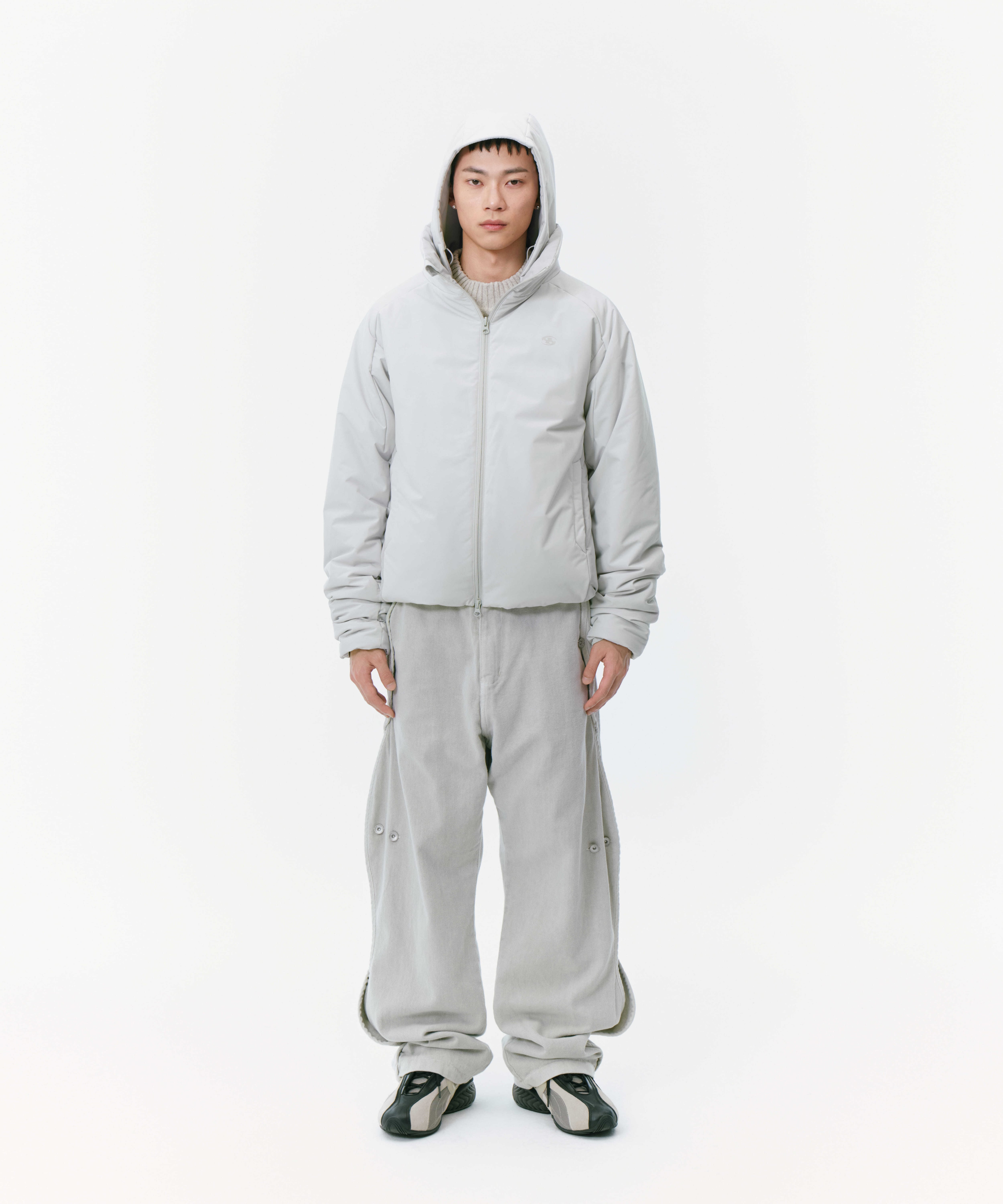 SAN SAN GEAR] REVERSIBLE PUFFER JACKET [LIGHT GREY] 正規品 韓国