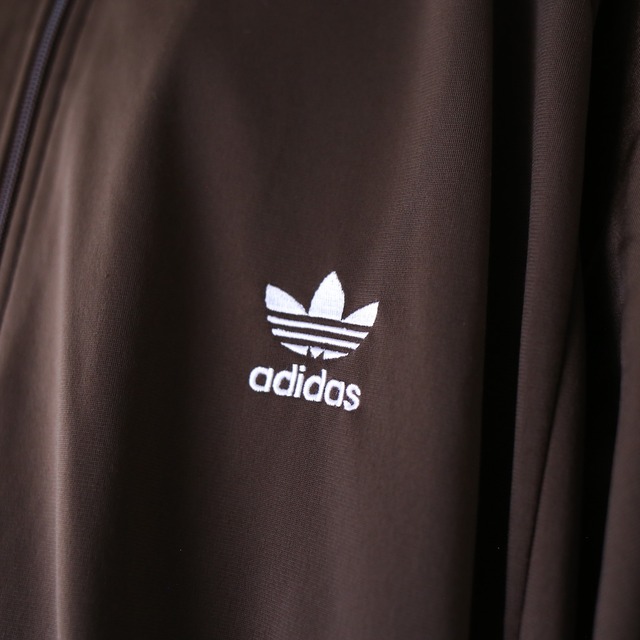 "adidas" 刺繍 front logo and back print logo super over silhouette zip-up jacket