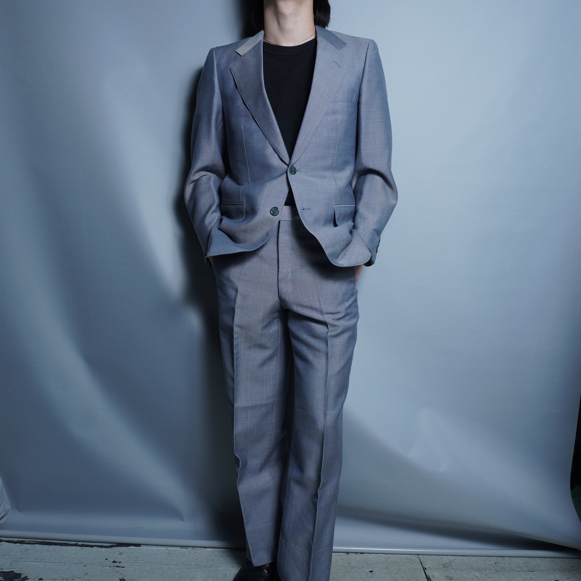 Yves Saint Laurant スーツ　セットアップ　ウール Yves Saint Laurent】イヴサンローランシルバーグレイ2Bウール