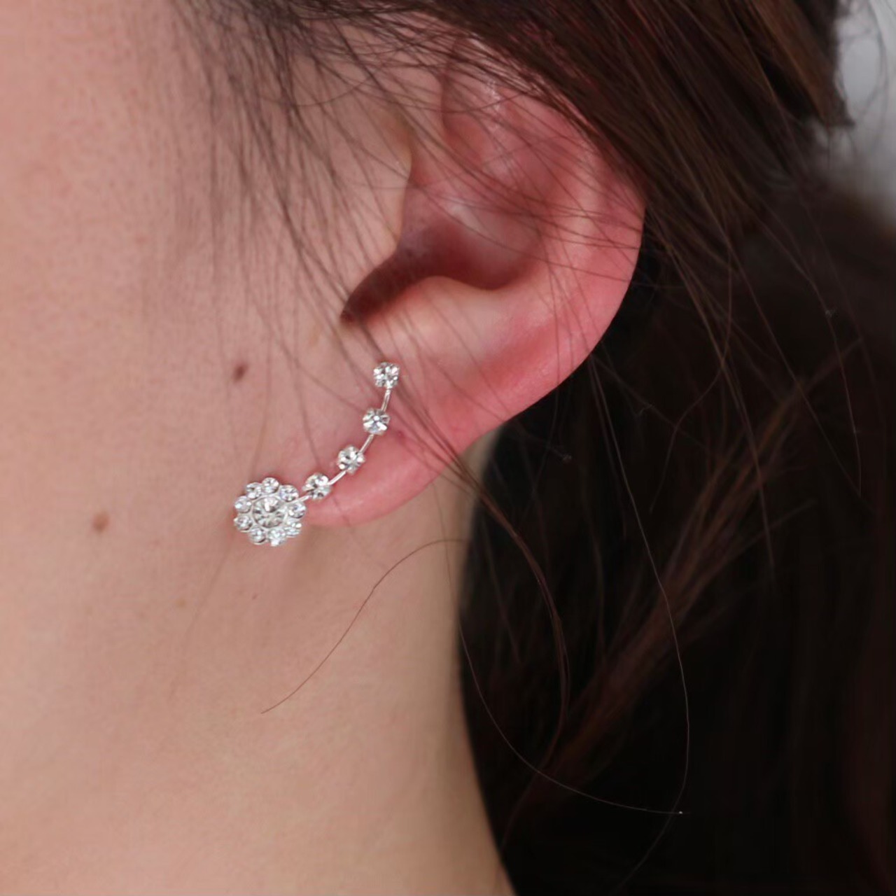 s925 ひまわりシルバーイヤーカフ