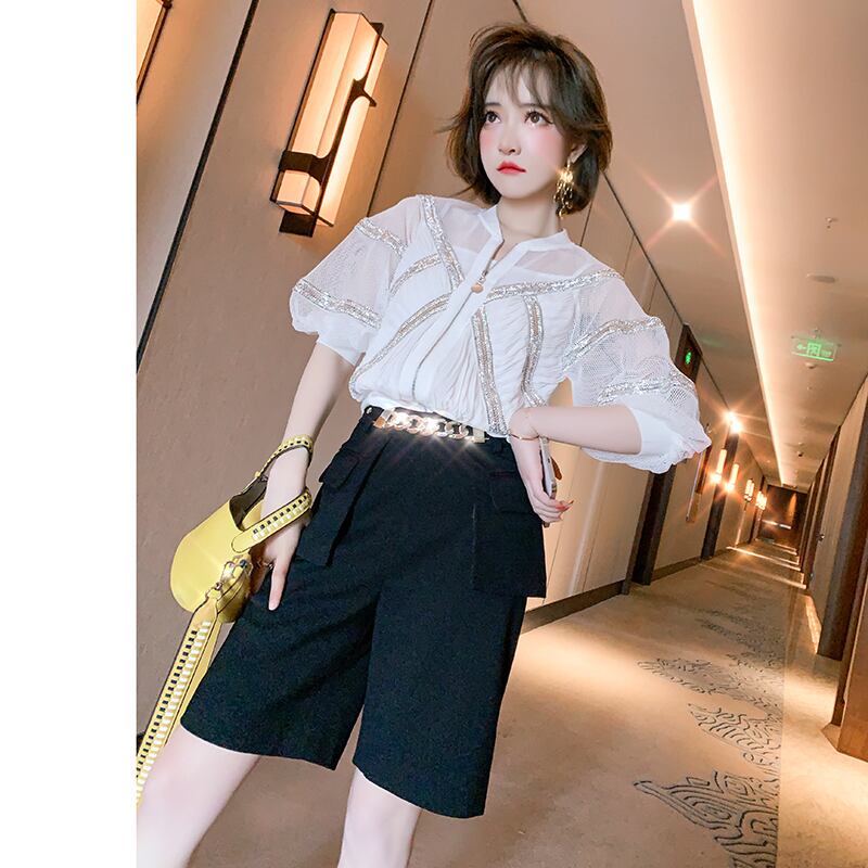 ストライプメッシュポケットパンツ スプリングサマー 春物 夏物 ステッチ MIUCO94044011446