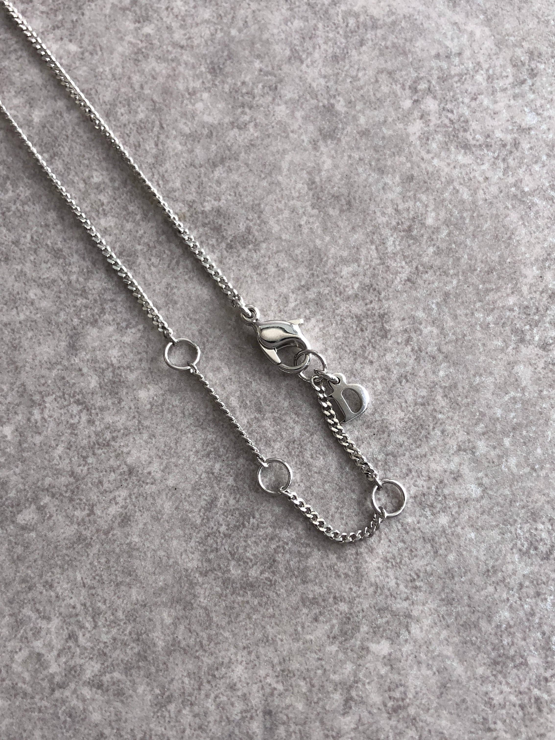 極美品★Christian Dior★ヴィンテージ クリスタルシルバーネックレス Christian Dior クリスチャン ディオール ネックレス シルバー Ⅾロゴ