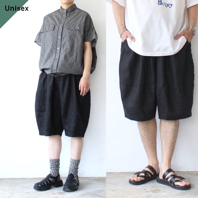 HARVESTY リネンイージーサーカスショーツ 40s-Linen Canvas Circus