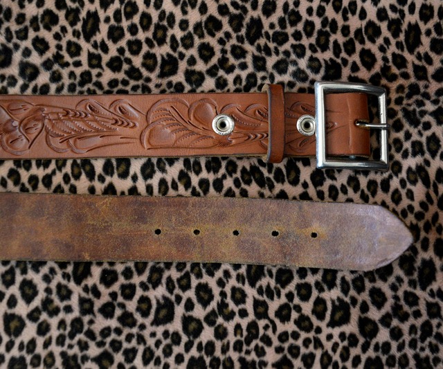 BUCHEIMER HAND TOOLED LEATHER GARRISON BELT 36