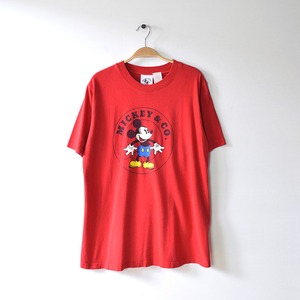 90S ヴィンテージ ディズニー ミッキーマウス Tシャツ ミッキー＆カンパニー メンズM 赤色 DISNEY 古着 @BB0226