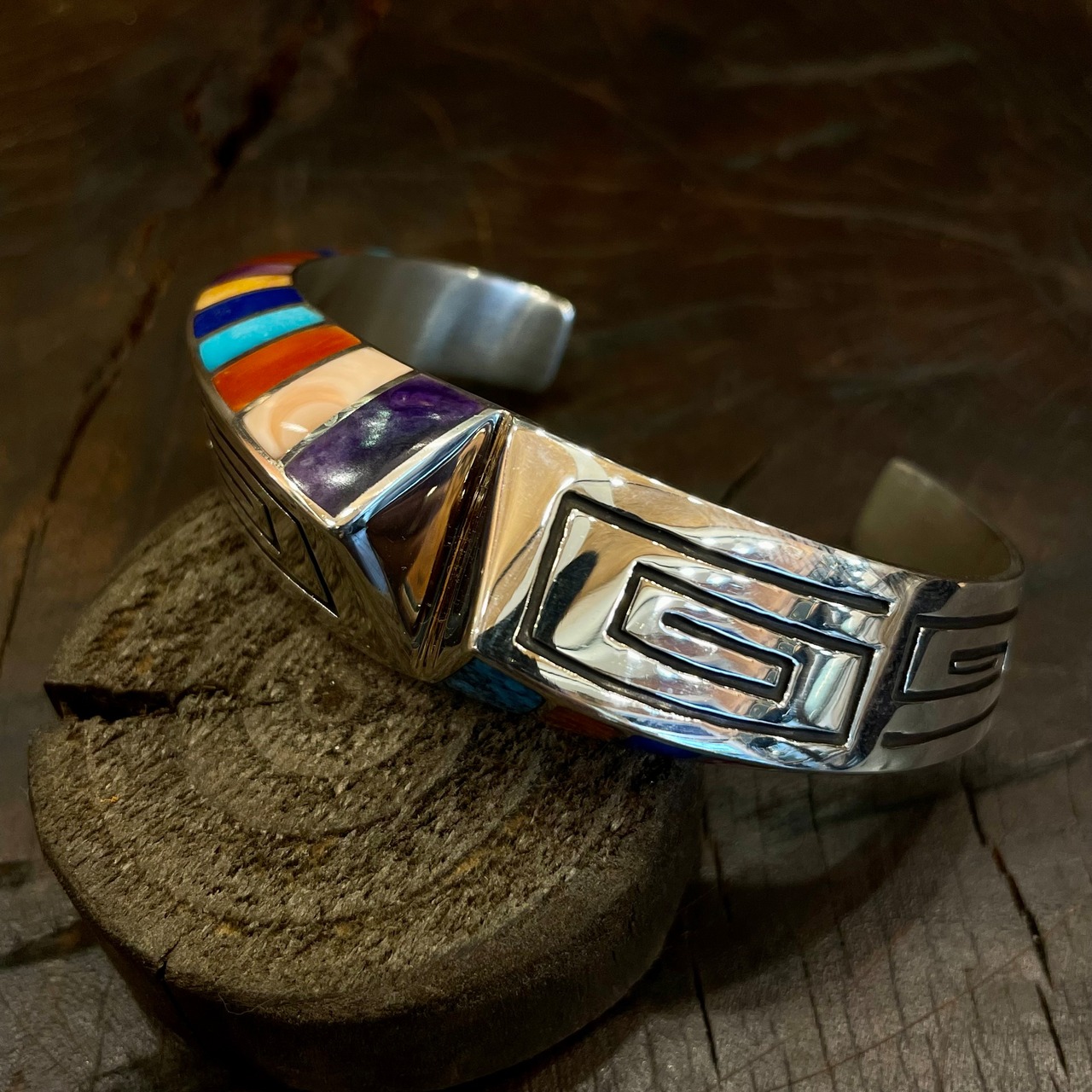 ロンパーカー(LonnParker) インレイ×オーバーレイマルチストーンバングル - 2