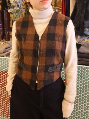 80s check backpack vest 【1963】