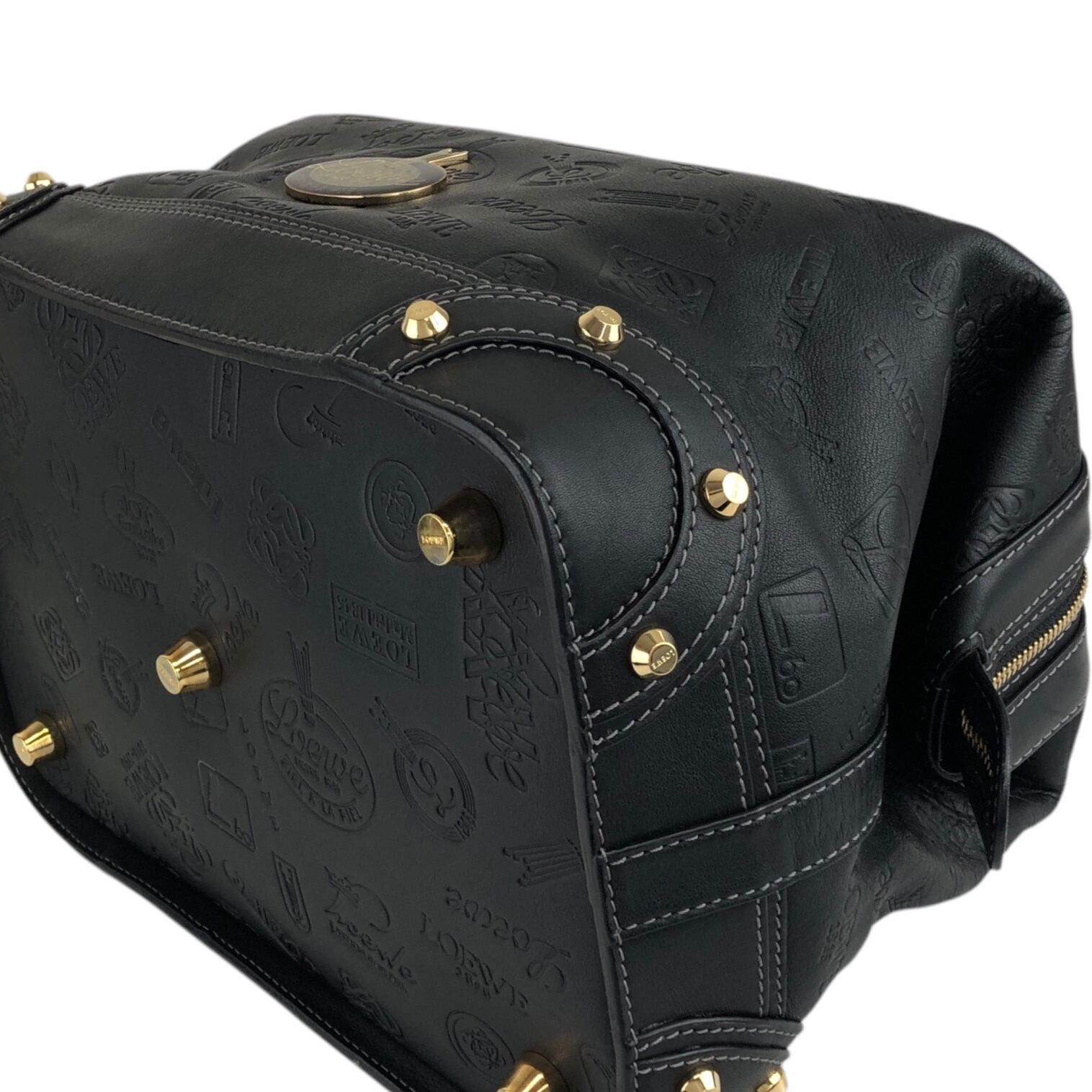 LOEWE ロエベ ハンドバッグ ブラック レザー ミニボストン 160周年記念