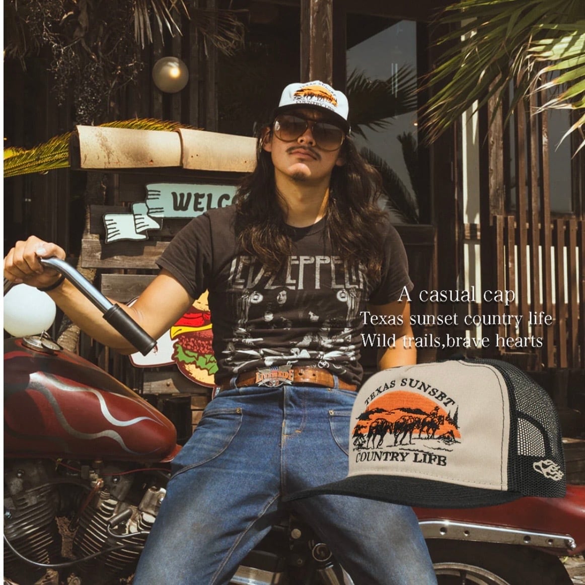 LXPL CAP TS TEXAS SUNSET トラッカーキャップ メッシュキャップ