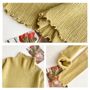 フリルネックボトミングニットトップ W01087