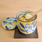 蒸し碗 茶碗蒸し 碗蒸し 器 蓋付き 黄彩花紋【 焼板付 染付 蒸し碗 】 美濃焼 日本製