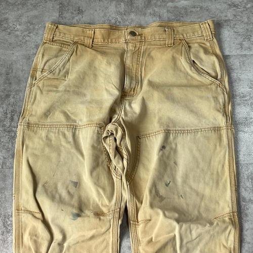 20s ニカラグア製 ブラウン ダブルニー Carhartt 36×34 詳細写真3