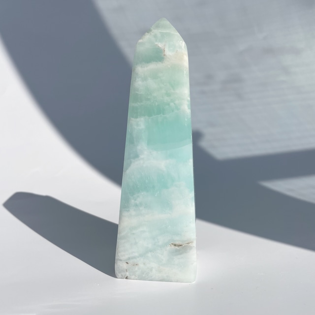 【高品質】カリビアンブルーカルサイト タワー06◇ Caribbian Blue Calcite ◇天然石・鉱物・パワーストーン