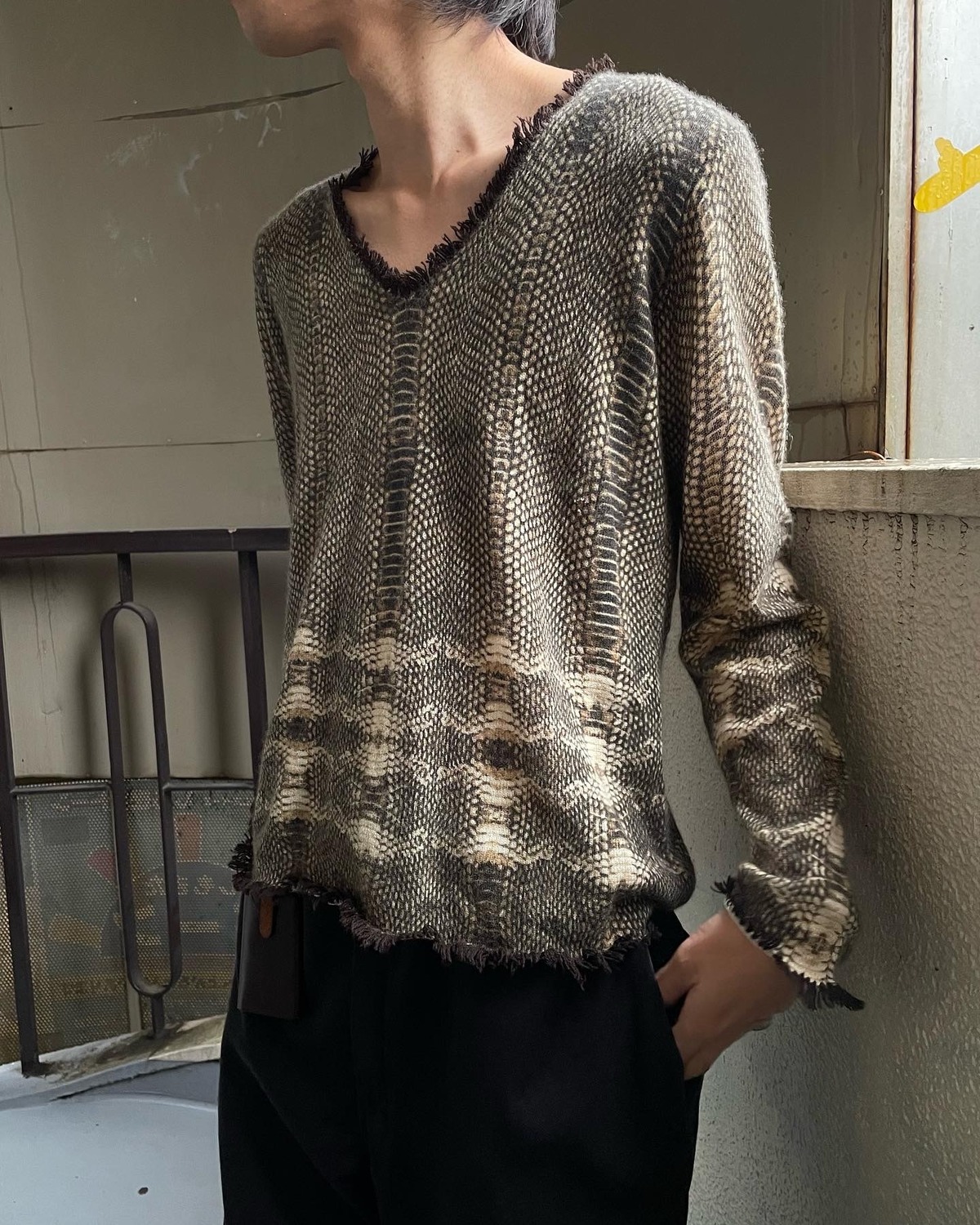 2000s python pattern cashmere cut sew | PARA select&vintage