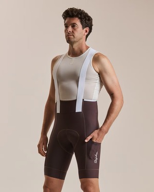 Rapha MEN'S BREVET ELEMENT CARGO BIB SHORTS Chocolate/White